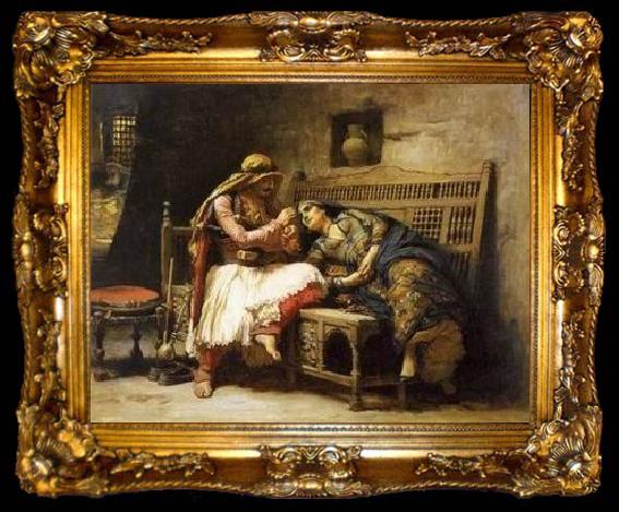 framed  unknow artist Arab or Arabic people and life. Orientalism oil paintings  341, ta009-2